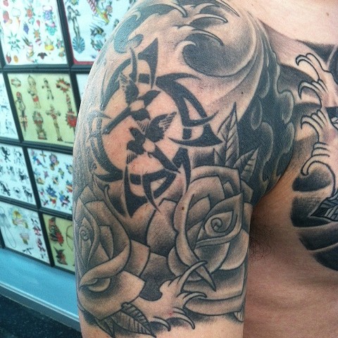 water and roses Havertown Electric Tattoo & Piercing