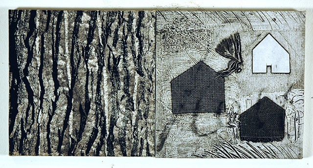 Tree, Houses (Diptych)