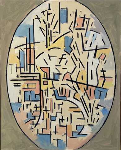 Oval Composition w/ Color Planes (Mondrian's U-Turn)