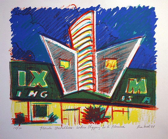 Where Shopping is a Pleasure (from Florida sketchbook)