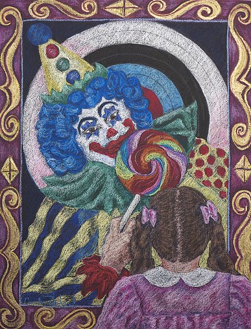 Colorful Clown Vintage inspired