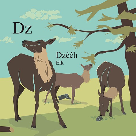 Navajo ABC's - Dz - Elk, Navajo, English language