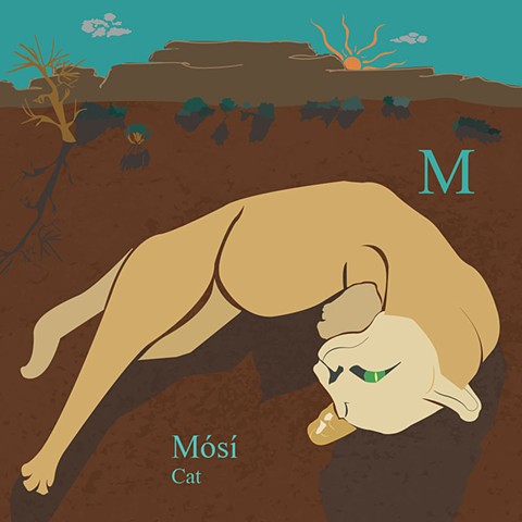 Navajo ABC's - M, Cat, English, Navajo, 