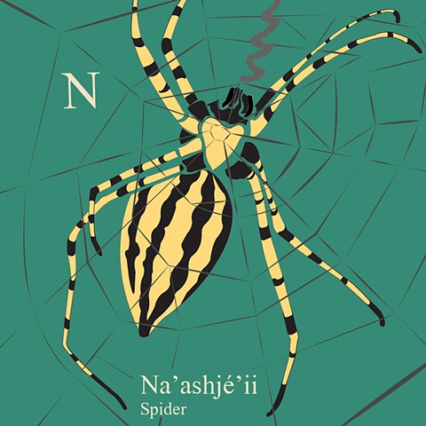 Navajo ABC's - N, Spider, English, Navajo, language