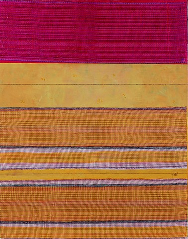 mixed media, acrylic, collage, works on paper, colorful, cheerful, contemporary, minimal, dramatic, magenta, orange, texture, pattern
