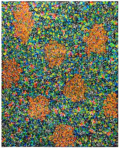 orange, green, detailed, abstract, joyful colorful, on paper, 