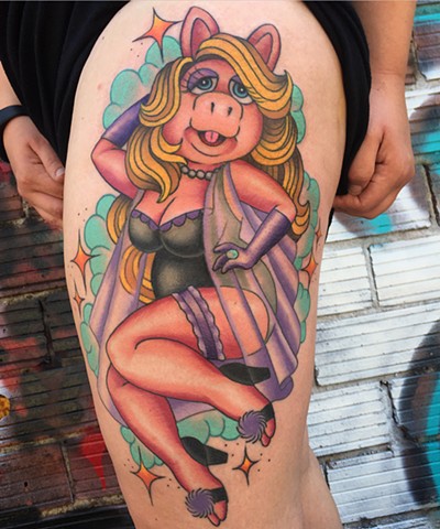 I got this gorgeous Miss Piggy tattoo because A I LOVE The Muppets and B  I