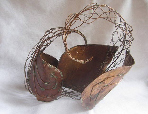 copper metal, copper wire, wire sculpture, solder
