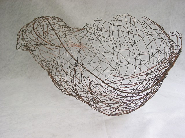 copper wire, solder, wire sculpture, leaf, 