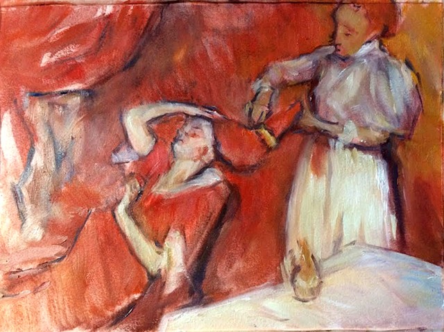La Coiffure (after Degas)