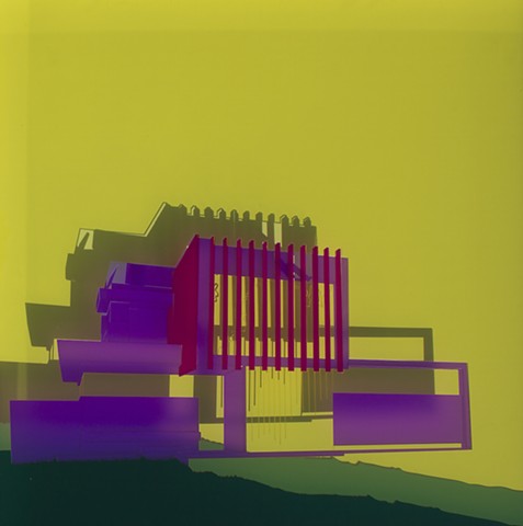 Matthew Thorley. The Crash 2015 Tinted Acrylic 100 x 100 cm 