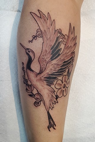 All Rights Reserved By Shauna Fujikawa S. Hope Tattoos & Art - Japanese crane Tanchozuru