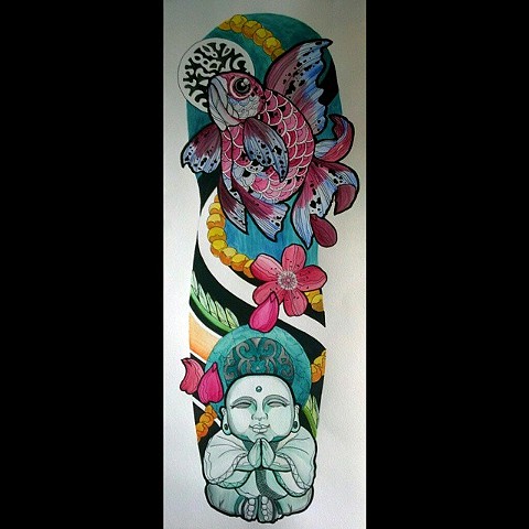 All Rights Reserved By Shauna Fujikawa Hope Tattoos & Art - Ryukin Goldfish Buddha