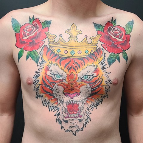 All Rights Reserved By Shauna Fujikawa S. Hope Tattoos & Art - Neotraditional King Tiger