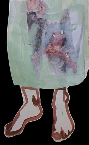 hospital, painting, fine art, hospital gowns, figurative, kidney, kidney stones, childhood, detail