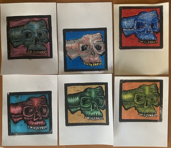 skulls w/ oil stick