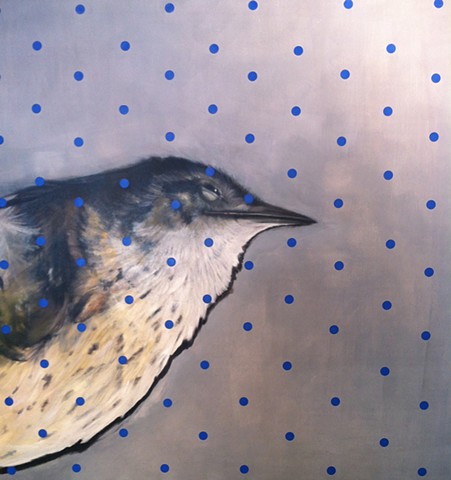 sparrow, dead bird, bird head, sleeping bird, bird painting