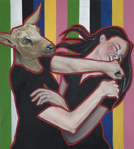 goat take out, goat, old goat, ladie fights, studioama art allison morgan