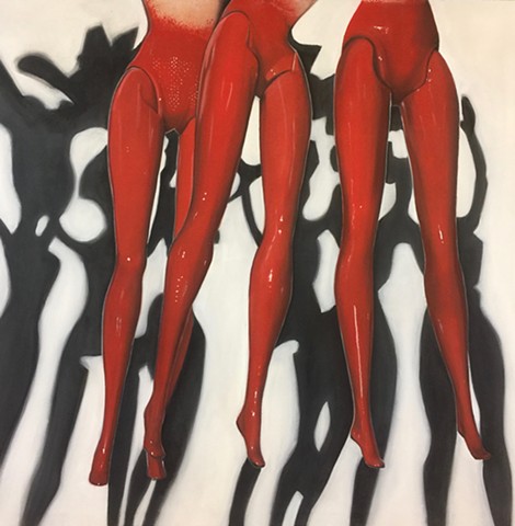 virtue, red legs, hanging, shadows