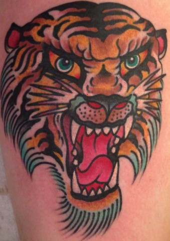 Tiger Head Tattoo by Greg Christian
