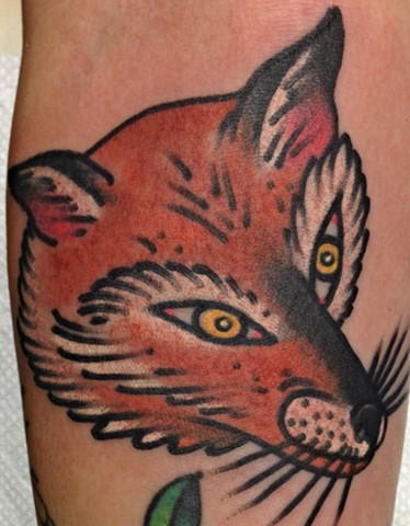 Fox Head Tattoo by Greg Christian