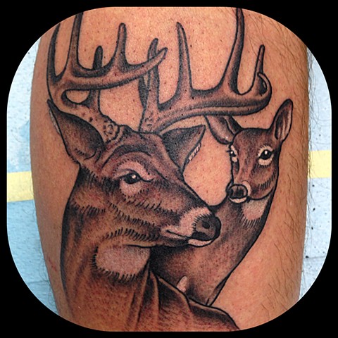 Deer Tattoo by Dan Wulff