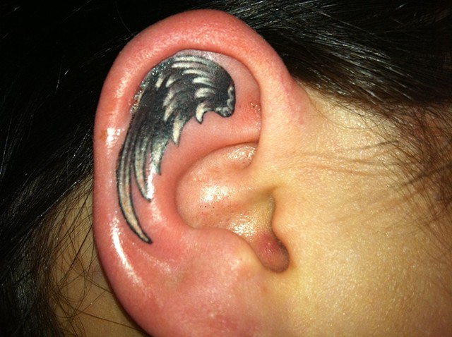 Ear Wing Tattoo by Cindy Burmeister
