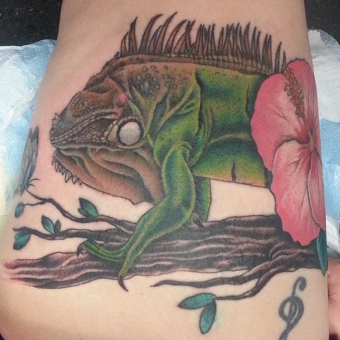 Iguana Tattoo by Mike Hutton