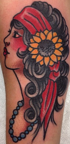Girl Head Tattoo by Greg Christian