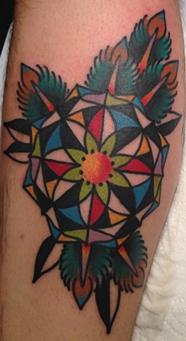 Geometric Flower Tattoo by Greg Christian