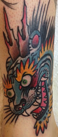 Dragon Tiger Head Tattoo by Greg Christian