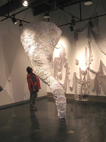 Clerical Work Vortex Tornado Recycled Paper Text Shredding Sculpture