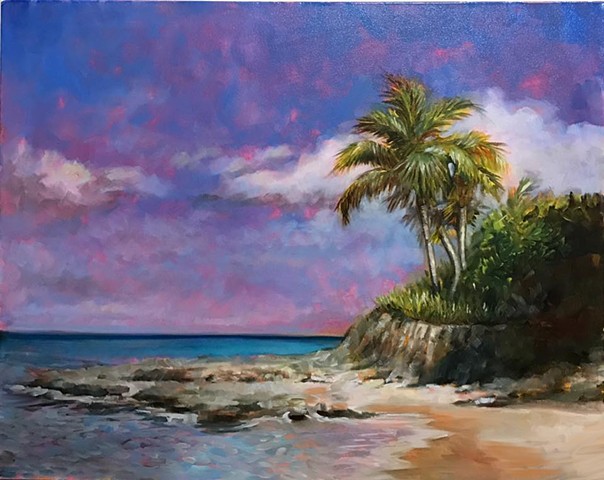 "3 palm" oil on canvas 24"x30"