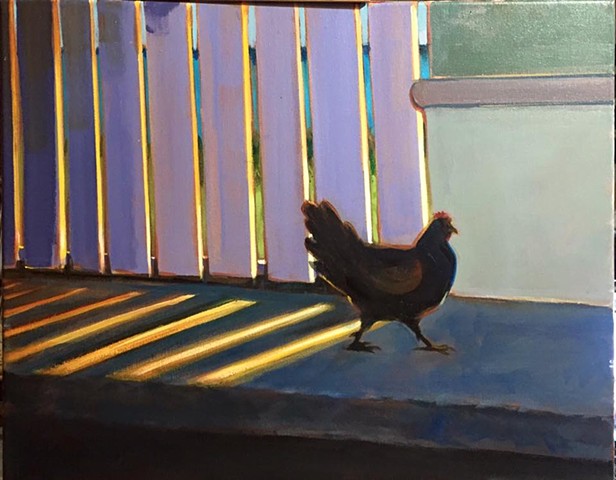 "Frederiksted chicken" 16"x20"acrylic on canvas