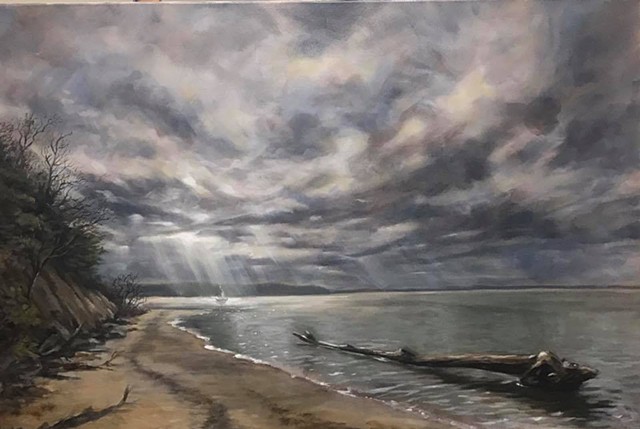 "Chesapeake clouds" oil on canvas 24"x36"