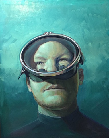 Diver, oil on canvas, 24"x36"