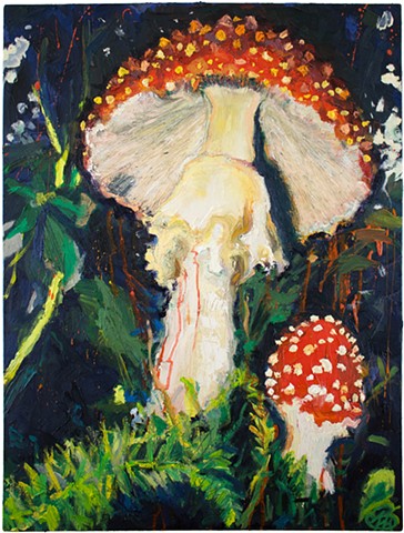 Brian Mouhlas SOMA Oil Painting Oil on canvas Cleveland Strongsville Parma Cuyahoga County Mushroom Mushroom Painting