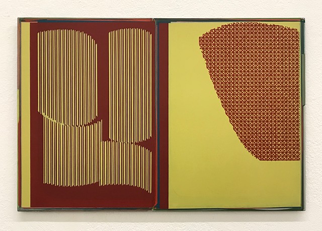 Tim Renshaw Book, Curve, Wall C/Y   oil on aluminium, 38 x 25 cm