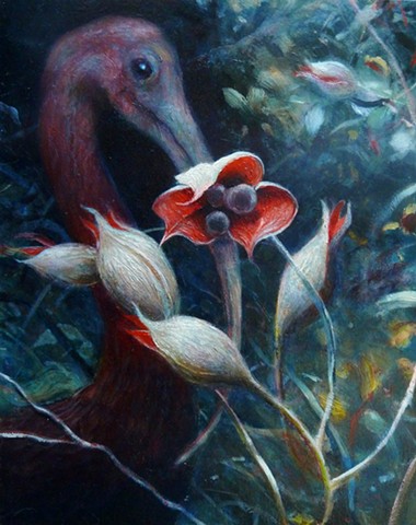 Ibis, Painting, Karl Orion, Orion, red pod