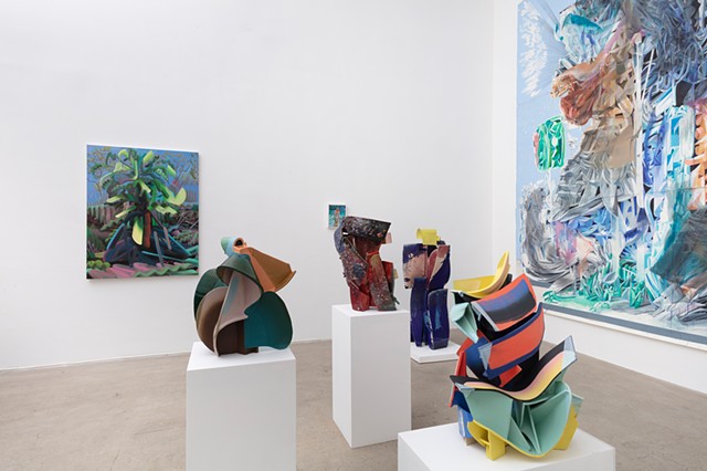 Installation view of "Interpenetrate" at North Loop West, Los Angeles, CA 4/4/25 - 5/4/25