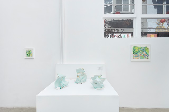 Installation view of "Interpenetrate" at North Loop West, Los Angeles, CA 4/4/25 - 5/4/25