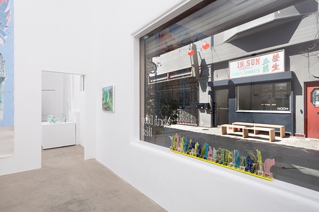 Installation view of "Interpenetrate" at North Loop West, Los Angeles, CA 4/4/25 - 5/4/25