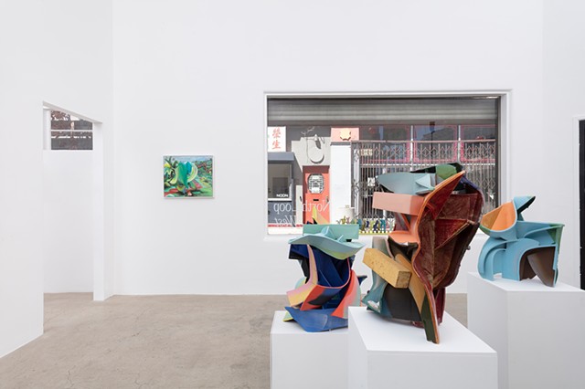 Installation view of "Interpenetrate" at North Loop West, Los Angeles, CA 4/4/25 - 5/4/25