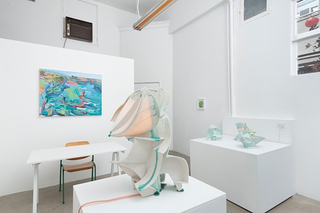 Installation view of "Interpenetrate" at North Loop West, Los Angeles, CA 4/4/25 - 5/4/25