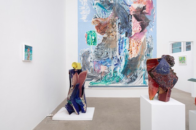 Installation view of "Interpenetrate" at North Loop West, Los Angeles, CA 4/4/25 - 5/4/25