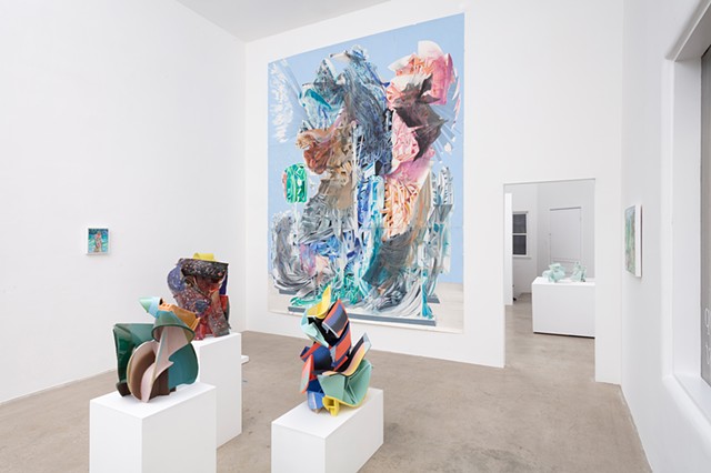 Installation view of "Interpenetrate" at North Loop West, Los Angeles, CA 4/4/25 - 5/4/25