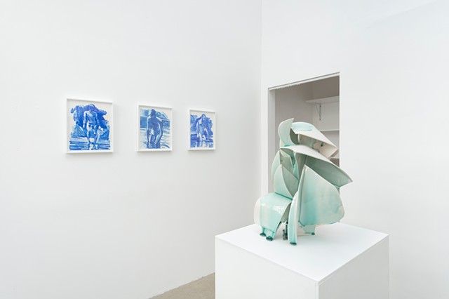 Installation view of "Interpenetrate" at North Loop West, Los Angeles, CA 4/4/25 - 5/4/25