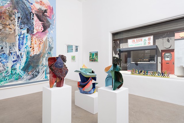 Installation view of "Interpenetrate" at North Loop West, Los Angeles, CA 4/4/25 - 5/4/25