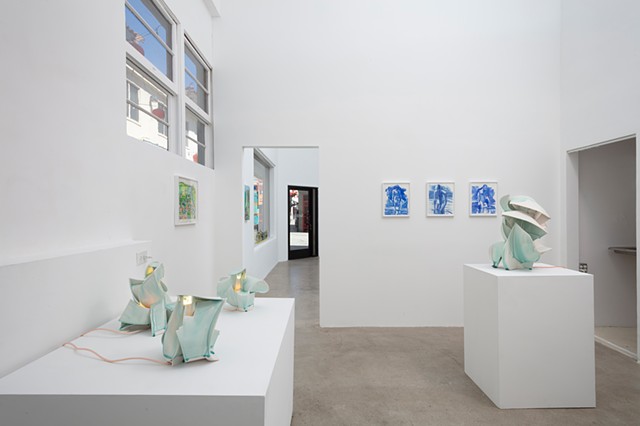 Installation view of "Interpenetrate" at North Loop West, Los Angeles, CA 4/4/25 - 5/4/25