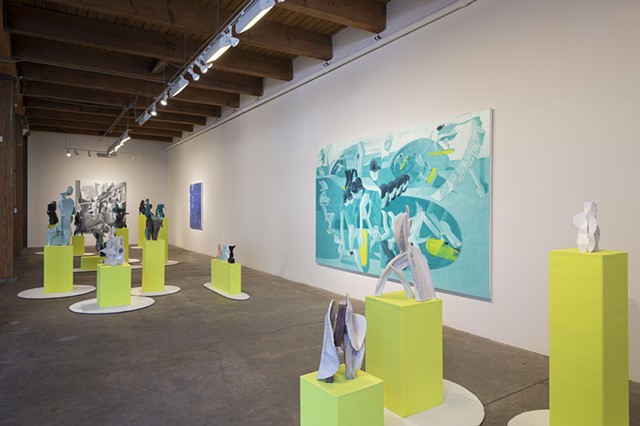 Installation view of NEW SUCCULENCE at Carrie Secrist Gallery